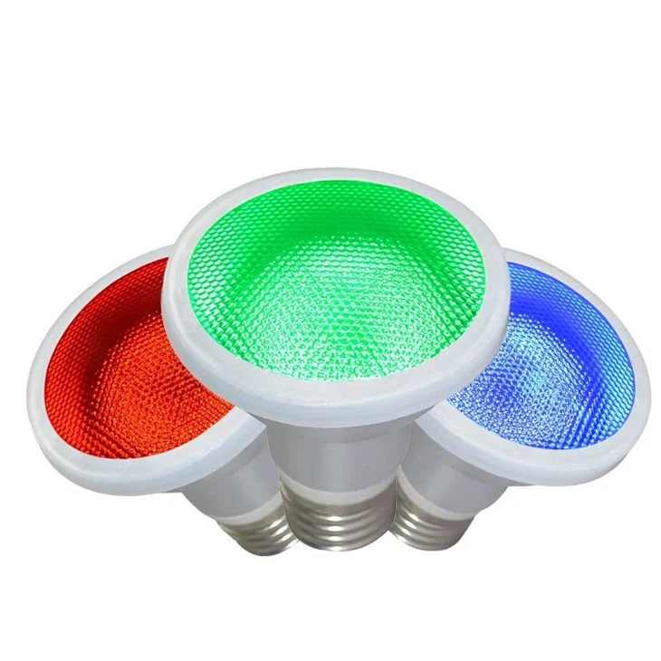 Par20 7w Liab Xiav Ntsuab Dawb Led tsom teeb