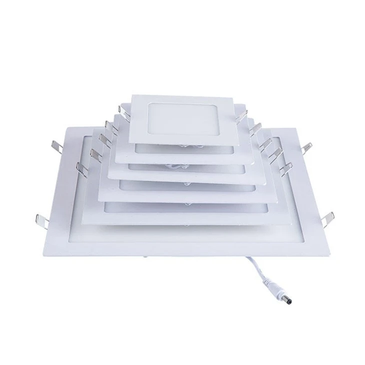 Ultra-thin Flat Recessed Square LED Vaj Huam Sib Luag Teeb
