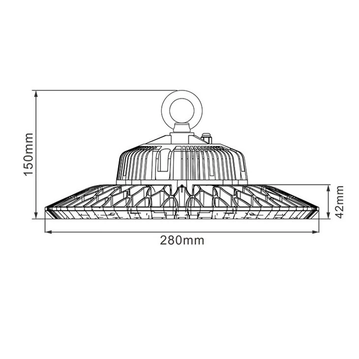 100W uv high bay light size