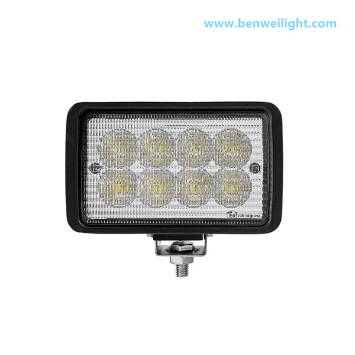 40W LED Dej nyab lub teeb, 6 "Rectangle, Tuag-Aluminium, Tsheb laij teb Headlight