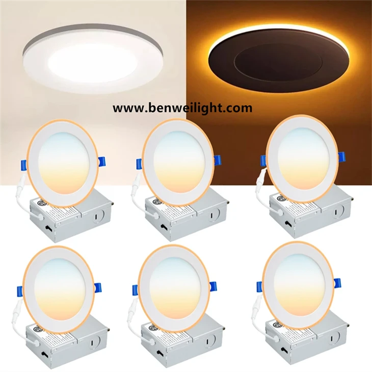 6 "Ultra-Thin 5CCT LED Recessed Teeb W / Junction Box: 12W