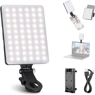 Dual Clip 60LED Rechargeable Light For Phone/Tablet/Laptop Video