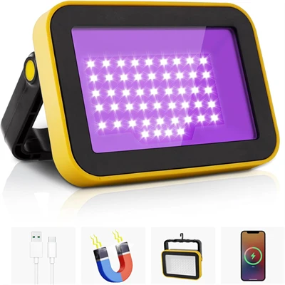 Rechargeable UV Blacklight - 400nm Portable LED Dej nyab lub teeb