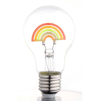 Whimsical Decorative LED Noob - Transparent Glass & Colorful Filament Design